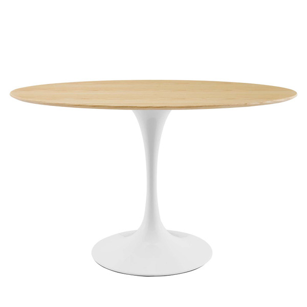 Modway Lippa 48" Oval Dining Table - White Natural EEI-5160-WHI-NAT