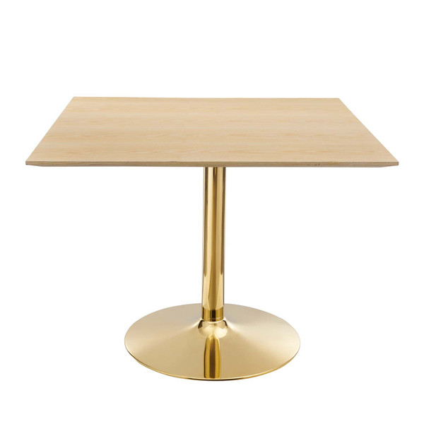 Modway Verne 40" Square Dining Table - Gold Natural EEI-4756-GLD-NAT