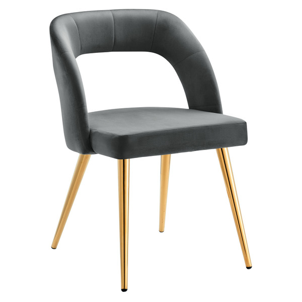 Modway Marciano Performance Velvet Dining Chair - Gold Gray EEI-4680-GLD-GRY