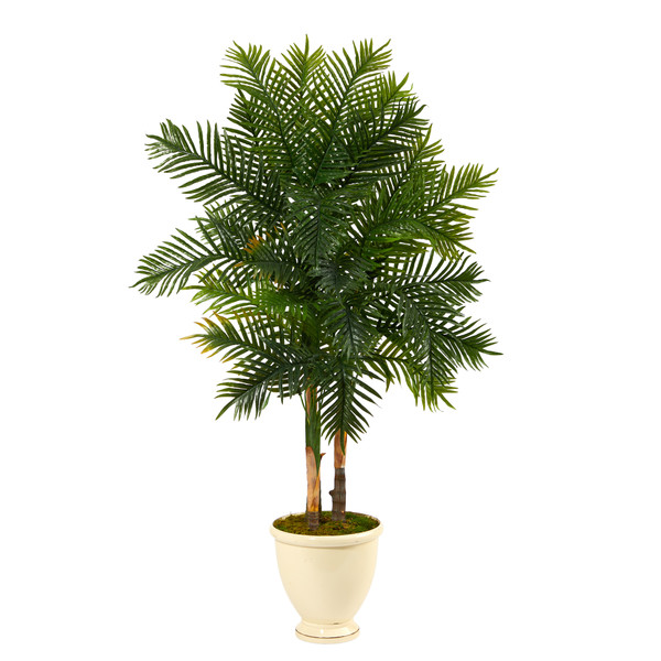 5.5' Areca Palm Artificial Tree In Decorative Urn T1367 By Nearly Natural