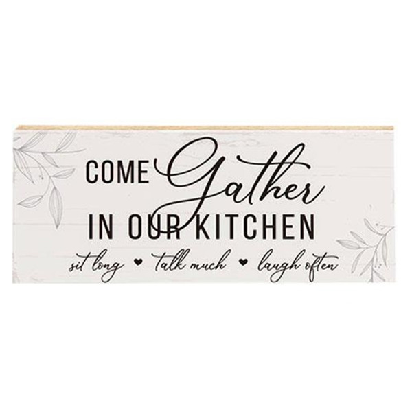 *Come Gather In Our Kitchen Shelf Sitter 10" X 4" G18595 By CWI Gifts