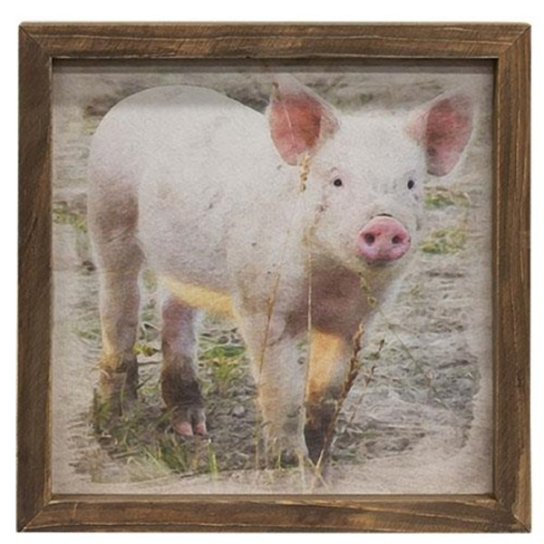 Pasture Pig Framed Print Wood Frame G36003 By CWI Gifts