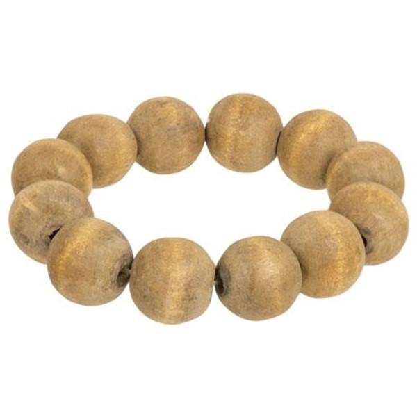 *Wooden Round Bead Candle Ring G70104 By CWI Gifts
