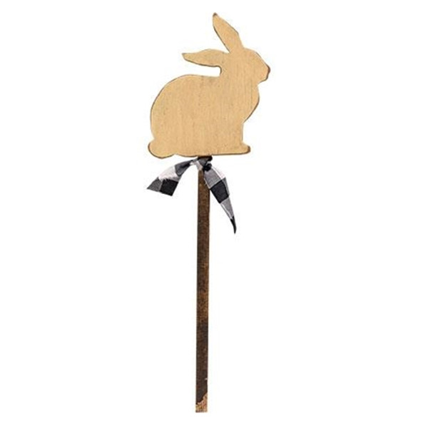 Wooden Ivory Bunny Yard Stake GC914 By CWI Gifts
