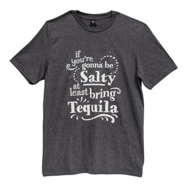 If You'Re Gonna Be Salty Bring Tequila T-Shirt Heather Dark Gray Small GL96S By CWI Gifts