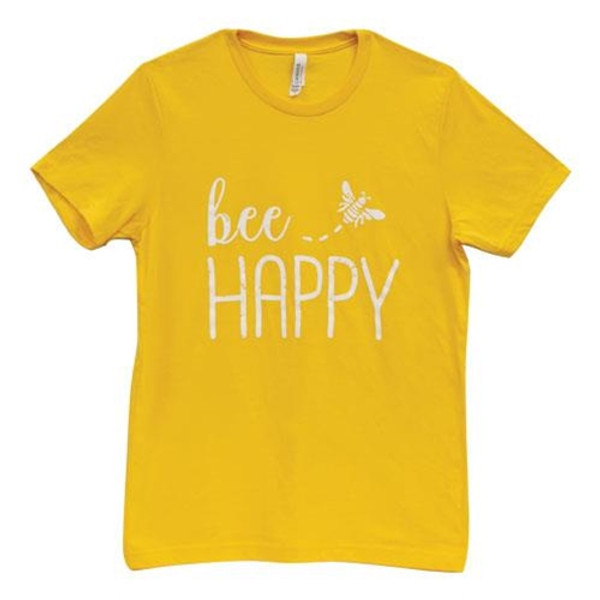 Bee Happy T-Shirt Heather Yellow Gold Large GL98L By CWI Gifts