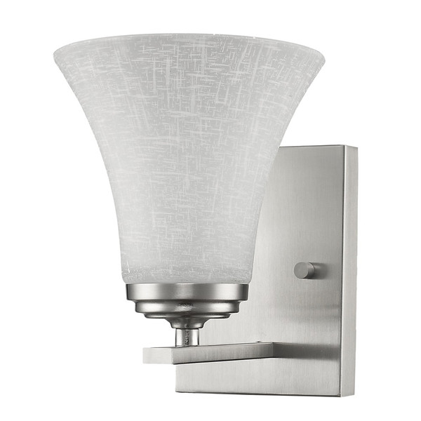 Silver Wall Light With Tapered Glass Shade 398748 By Homeroots
