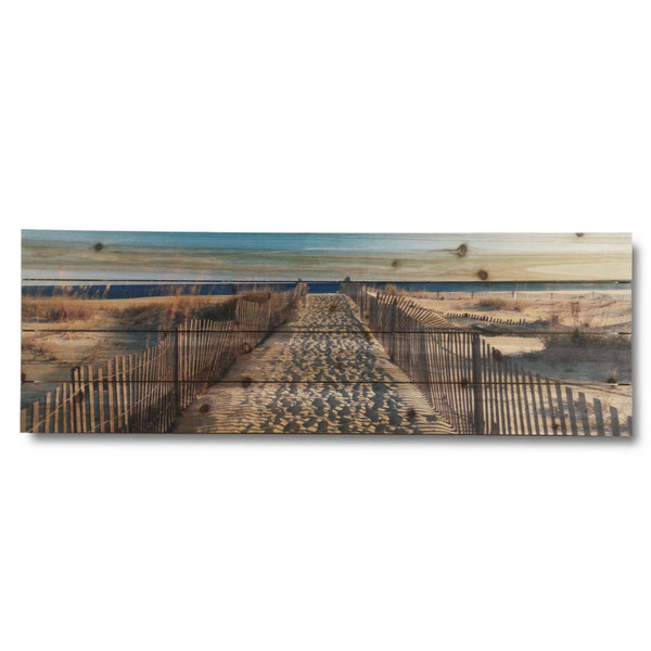 36" Take A Walk To The Beach Wood Plank Wall Art 401633 By Homeroots