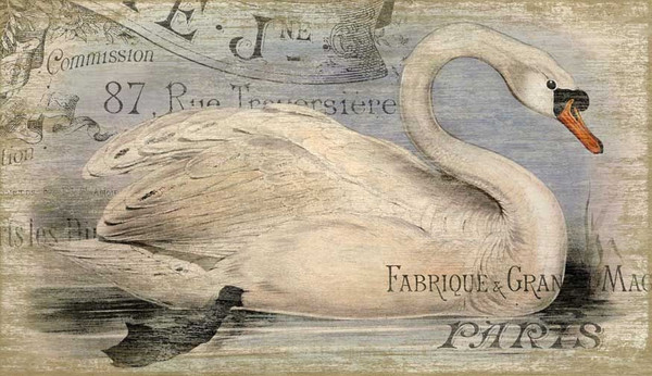 Vintage Look French Swan Xl Wall Art 401651 By Homeroots