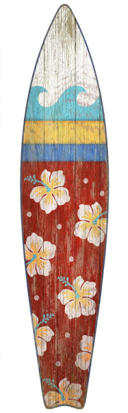 Vintage Hawaiian Flowers Surfboard Wall Decor 402348 By Homeroots