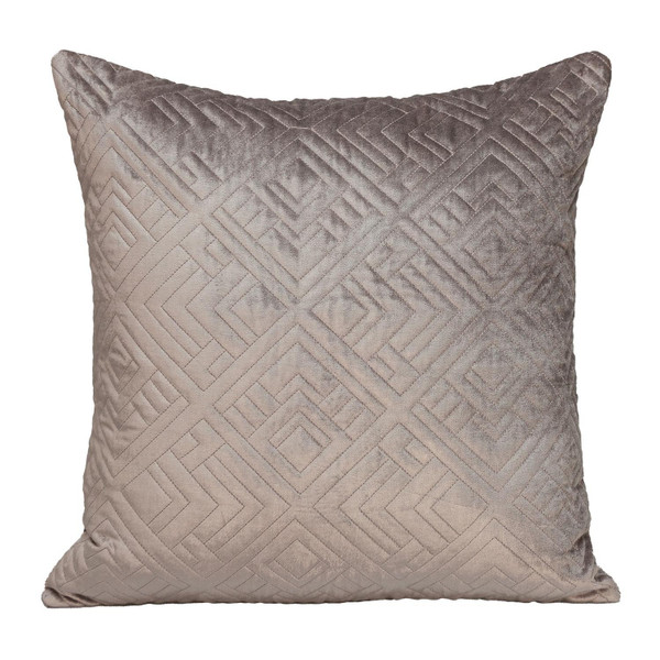 Quilted Taupe Decorative Throw Pillow 402860 By Homeroots