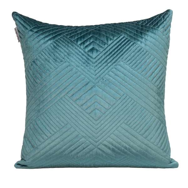 Transitional Teal Quilted Throw Pillow 402896 By Homeroots