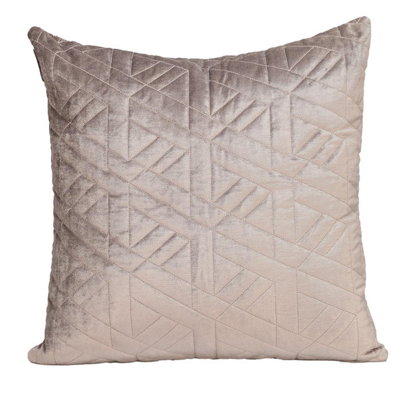 Taupe Velvet Quilted Throw Pillow 402905 By Homeroots