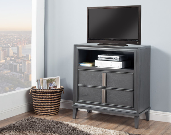 Contemporary Dark Grey Tv Console Cabinet 404271 By Homeroots