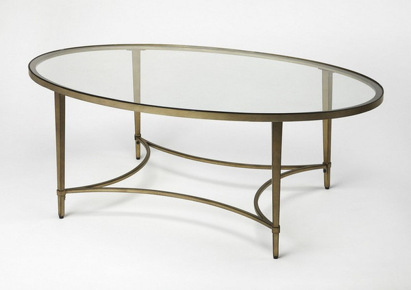 Butler Monica Gold Oval Coffee Table 3802355