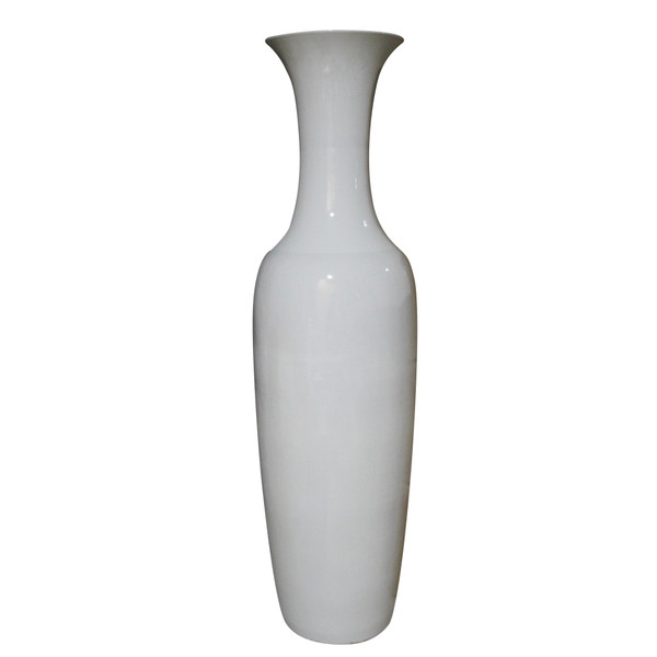 Large White Fish Tail Floor Vase 55 Inch H 1662B