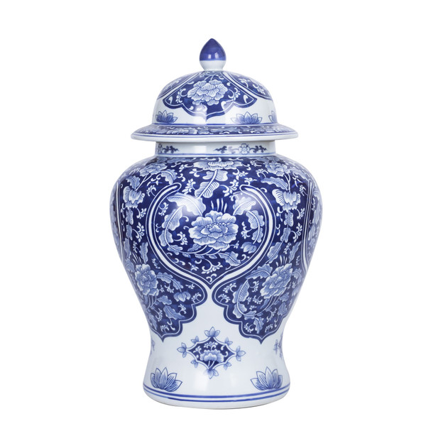 Blue Peony Temple Jar Large 1754E