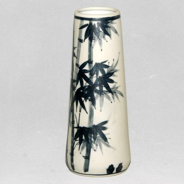 Bamboo Vase - Black On Beige A875B-915