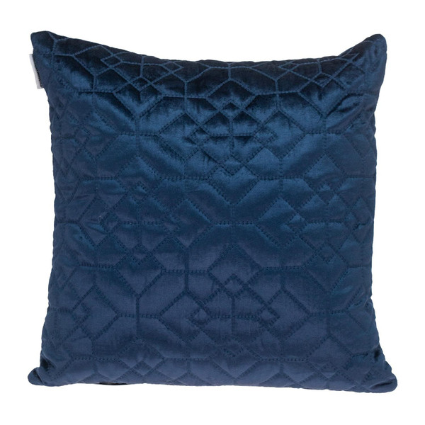 Navy Quilted Velvet Geo Decorative Throw Pillow 402812 By Homeroots