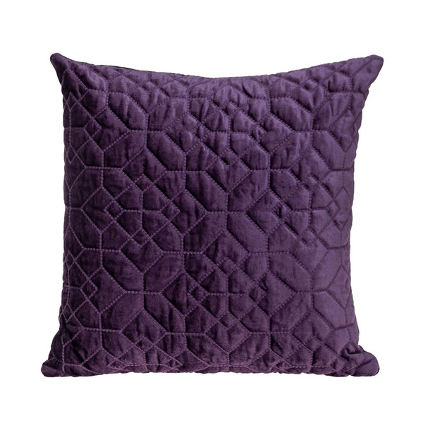 Purple Quilted Velvet Geo Decorative Throw Pillow 402820 By Homeroots