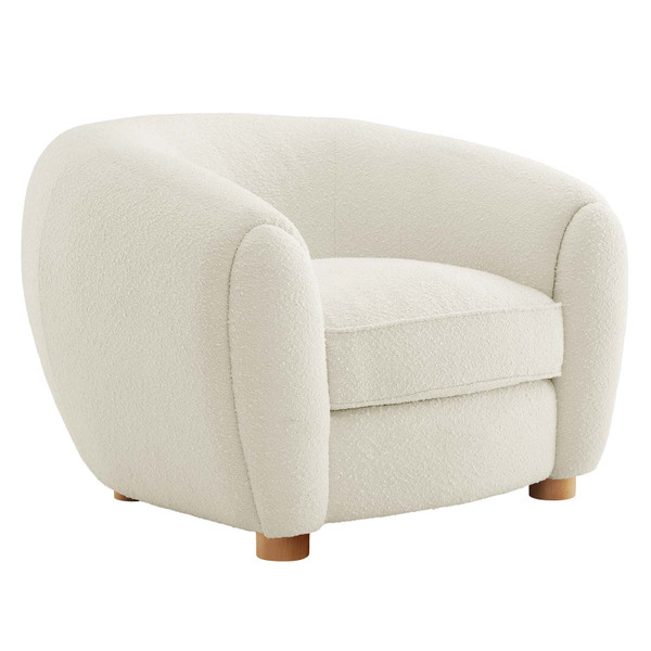 Modway Abundant Boucle Upholstered Fabric Armchair - Ivory EEI-6025-IVO
