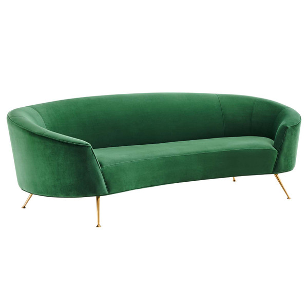 Modway Marchesa Upholstered Performance Velvet Sofa - Emerald EEI-5015-EME