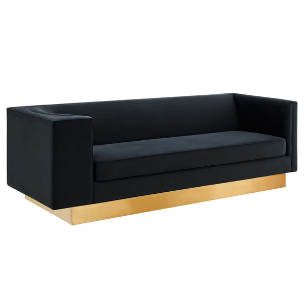 Modway Eminence Upholstered Performance Velvet Sofa - Black EEI-5016-BLK