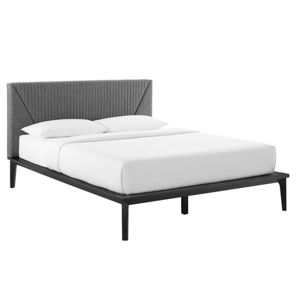 Modway Dakota Upholstered Queen Platform Bed - Black Gray MOD-6670-BLK-GRY