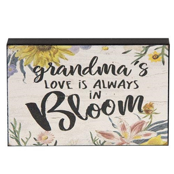 CWI Gifts G04320 Grandma'S Love Is Always In Bloom Sayings Block