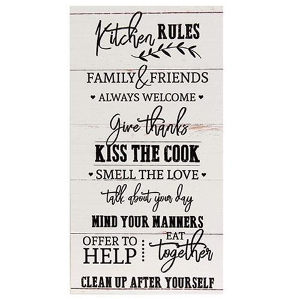 Kitchen Rules Sign 8.5" X 16" G18709 By CWI Gifts