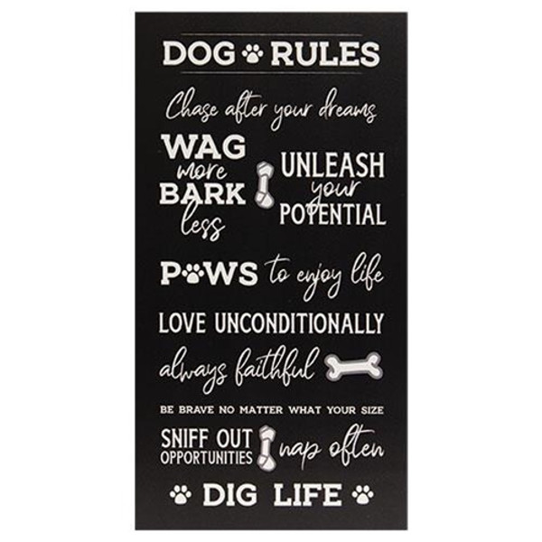 Dog Rules Sign 8.5" X 16" G18721 By CWI Gifts