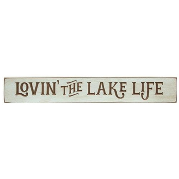 Lovin' The Lake Life Engraved Sign 24" X 3.5" G9628 By CWI Gifts