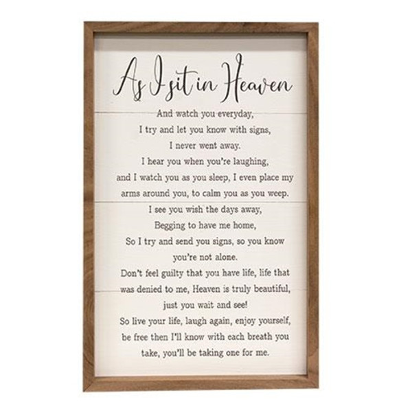As I Sit In Heaven Framed Print 10X16 GKH37 By CWI Gifts