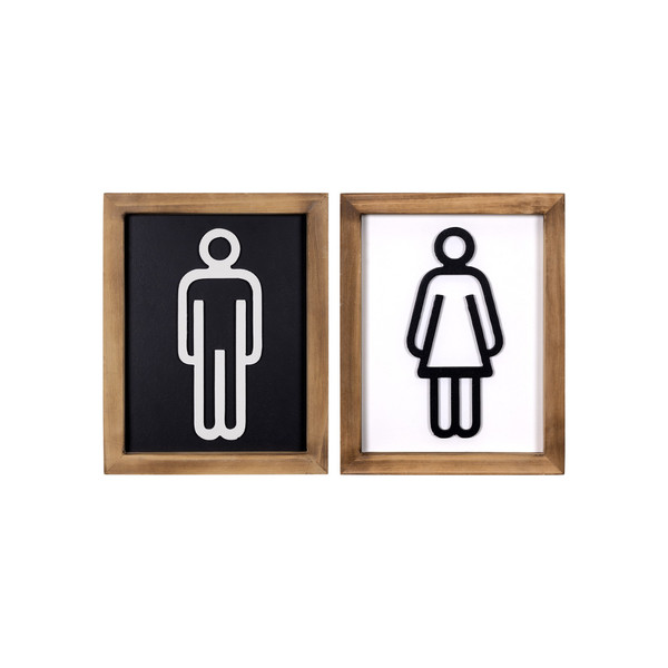 Set Of Two His And Hers Bathroom Wall Art 396746 By Homeroots