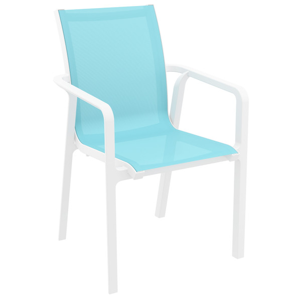Compamia Pacific Sling Arm Chair White Frame Turquiose Sling (Set Of 2) Isp023-Whi-Trq ISP023-WHI-TRQ By Compamia