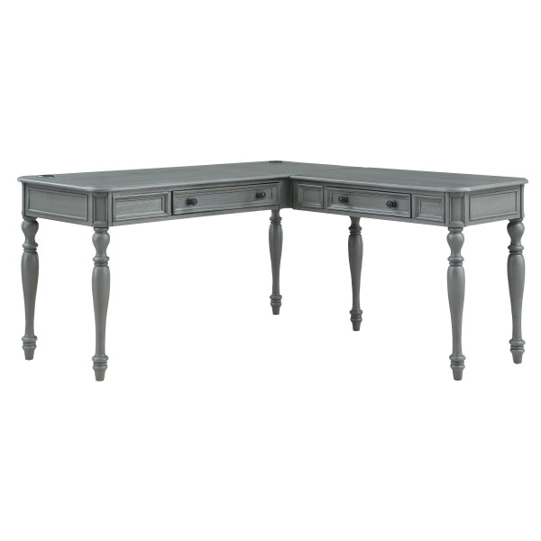 Country Meadows L-Shaped Desk w/PWR - Plantation Grey CML6060-PG By Office Star