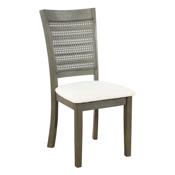 Walden Cane Back Dining Chair - Linen- Antique Grey base WLDAG-L32 By Office Star