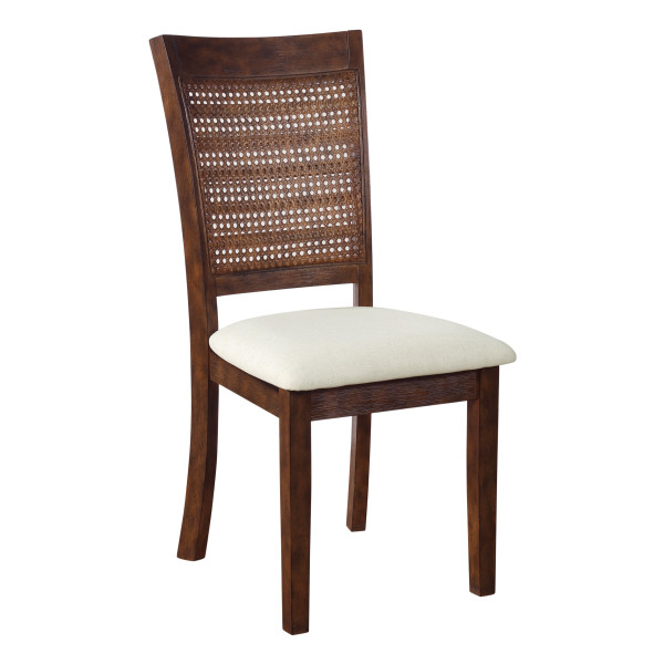 Walden Cane Back Dining Chair - Linen- Burnt Brown base WLDBB-L32 By Office Star