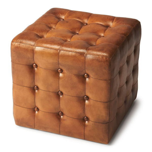 Butler Leon Brown Leather Ottoman 6165344