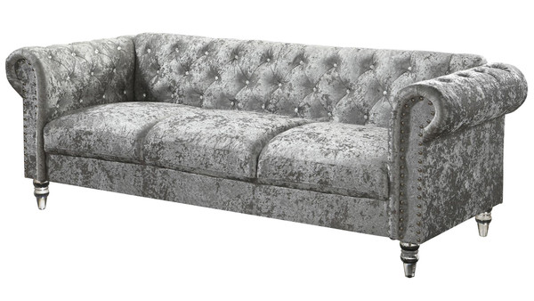 Grey Velvet Sofa U9550-GRY VELVET-S By Global Furniture