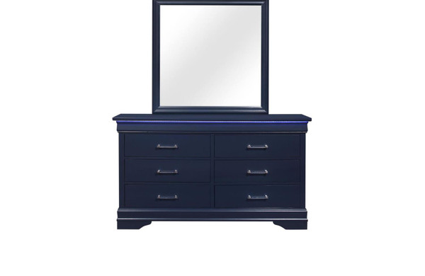 Charlie Blue Dresser CHARLIE-BLUE-DR W/LED By Global Furniture
