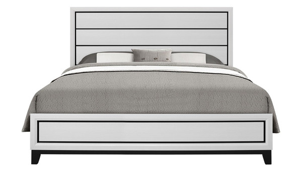 Kate White King Bed KATE-WH-KB By Global Furniture