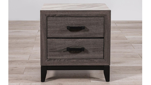 Laura Foil Grey Nightstand LAURA-FOIL GREY/MARBLE-NS By Global Furniture