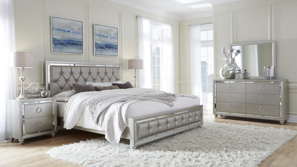 Riley Silver Full Bedroom Set RILEY-FBG By Global Furniture