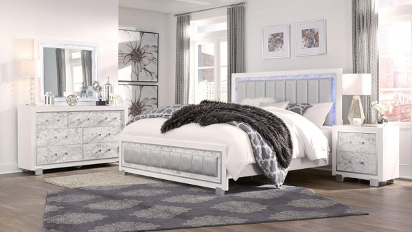 Santorini White King Bedroom Set SANTORINI - KBG By Global Furniture