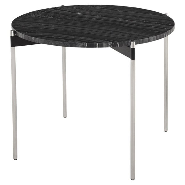 Pixie Side Table - Black Wood Vein/Silver HGNA489 By Nuevo Living