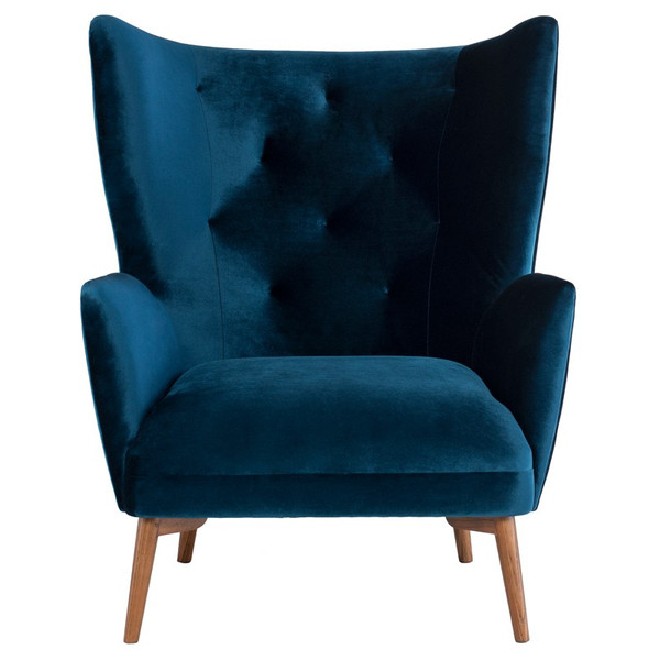 Klara Occasional Chair - Midnight Blue/Walnut HGSC382 By Nuevo Living