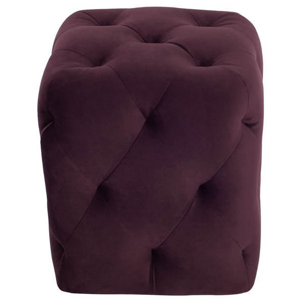 Tufty Ottoman - Mulberry/Black HGSC428 By Nuevo Living