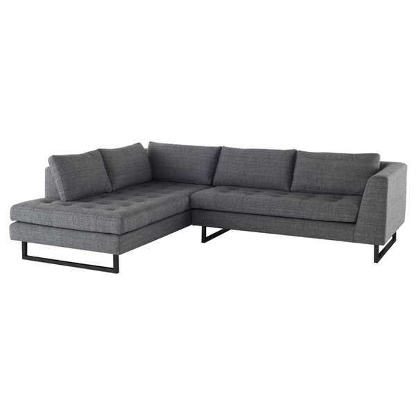 Janis Sectional - Dark Grey Tweed/Black HGSC524 By Nuevo Living