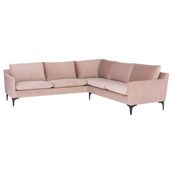 Anders L Sectional - Blush/Black HGSC647 By Nuevo Living